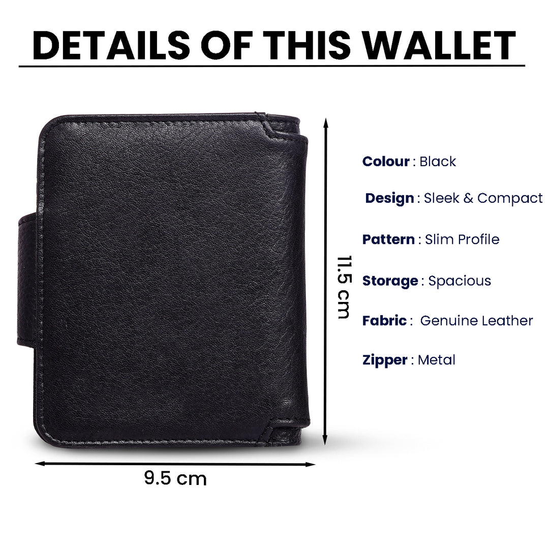 Rfid protected men leather wallet#color_black