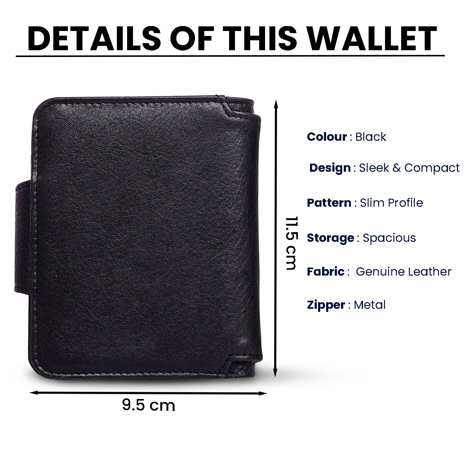 Rfid protected men leather wallet#color_black