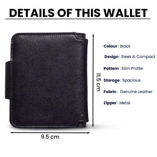 Rfid protected men leather wallet#color_black