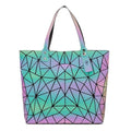 Geometric Holographic Luminous Handbag, Triangle Shape