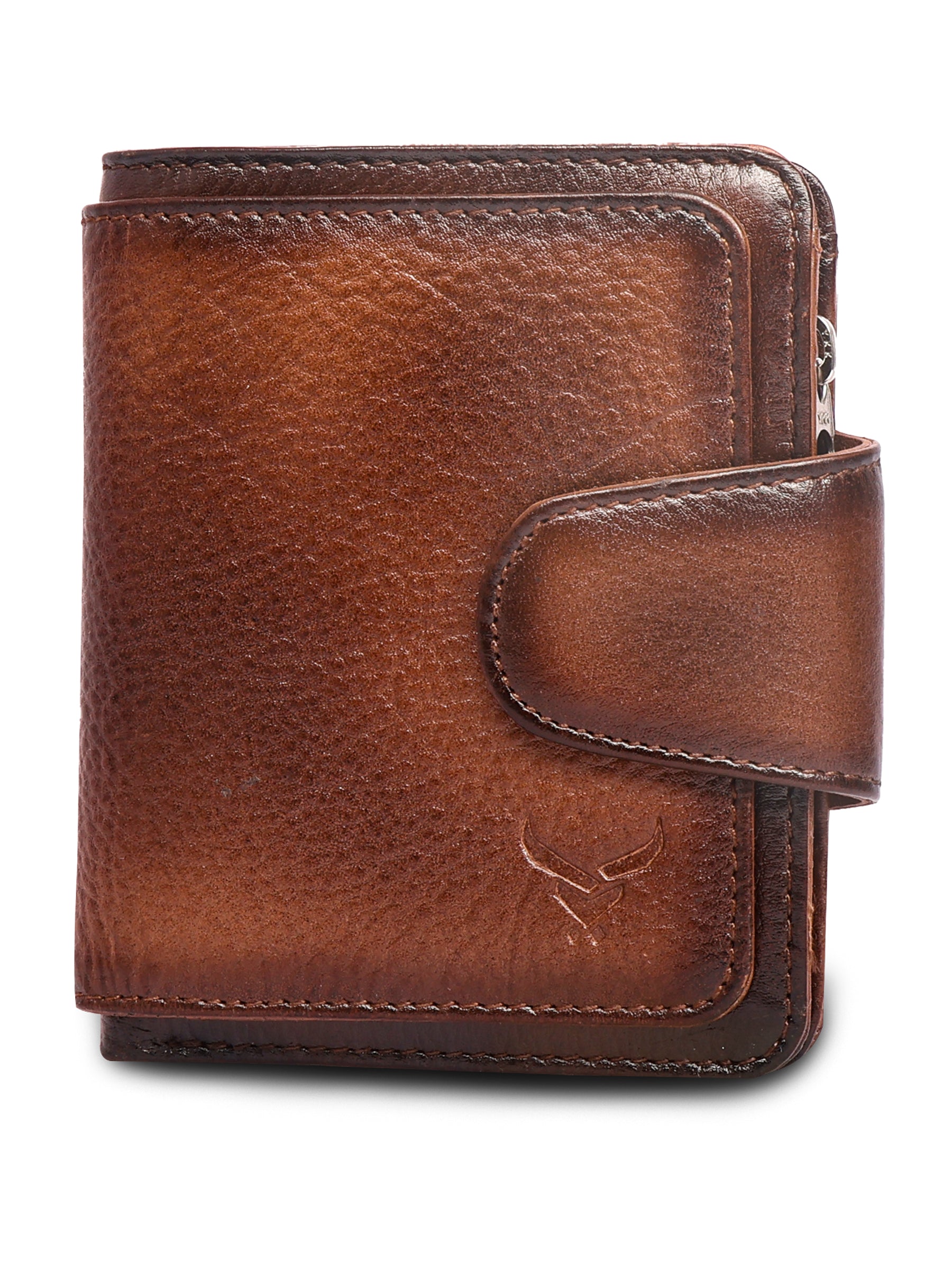 Rfid protected men leather wallet#color_brown