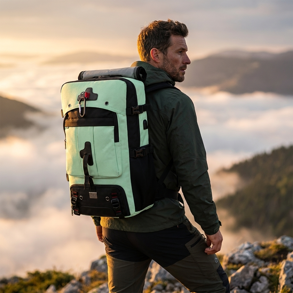 TrailFlex 32L Convertible Hiking Backpack - Light Green lifestyle