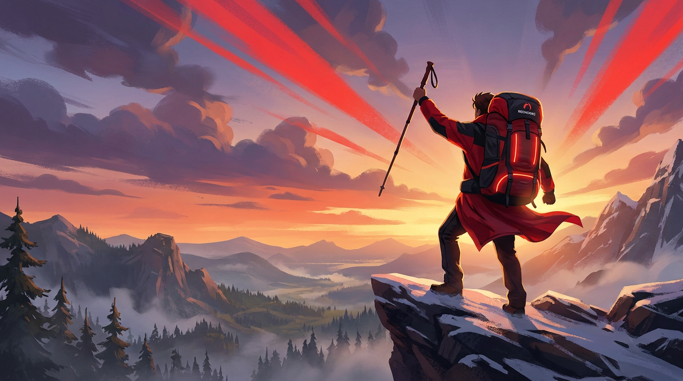Heroic hiking backpack banner