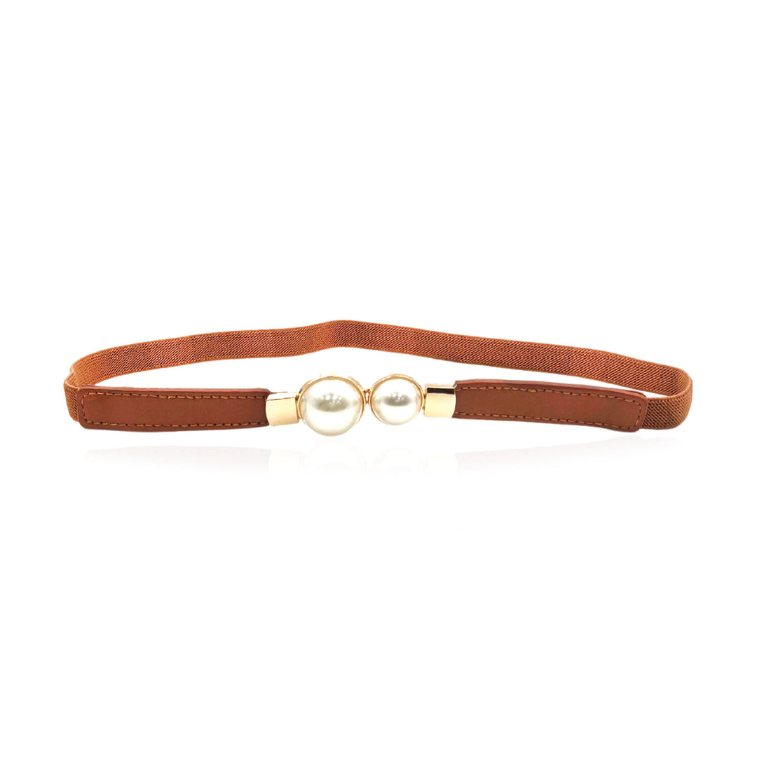 White color womens belt#color_brown