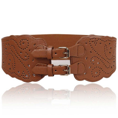 Redhorns Elastic Ladies Wide Belt#color_brown
