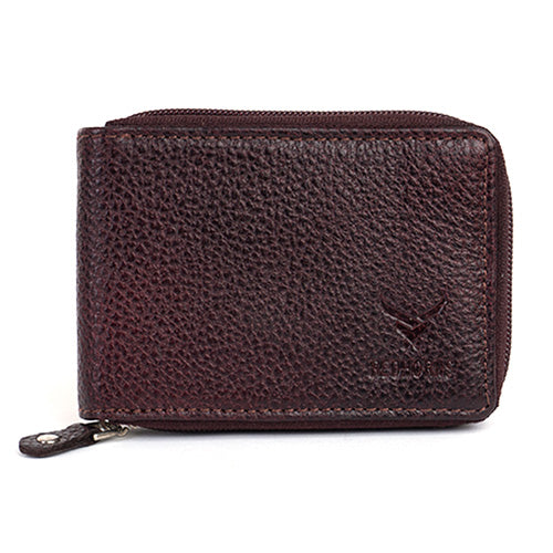 Men's Leather Zipper Card Holder#color_brown