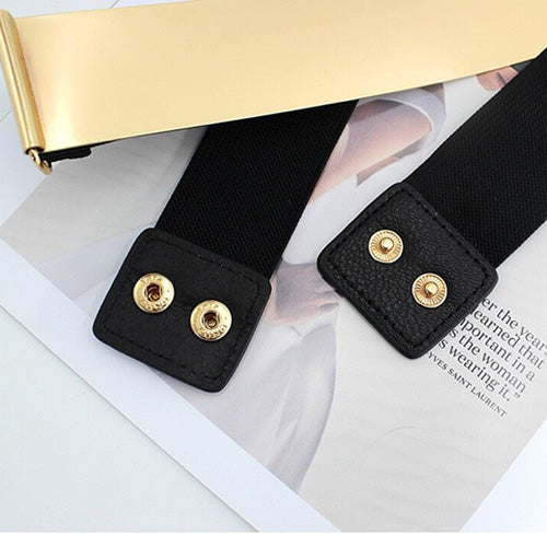 Plain Design Elastic Fabric Wide Belt for Women Dresses