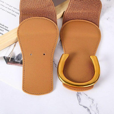 Redhorns Elastic Ladies Wide Belt#color_tan