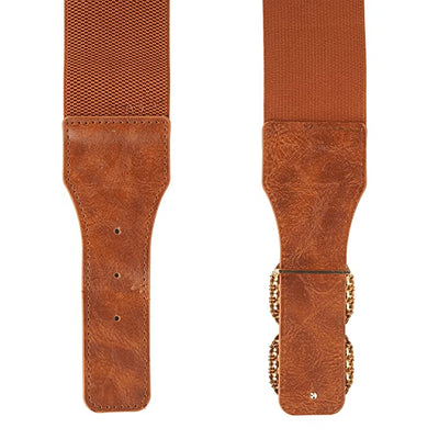 Redhorns Elastic Ladies Wide Belt#color_brown