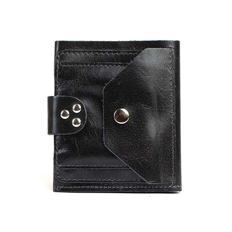 Men's Genuine Leather Bi Fold Wallet#color_black