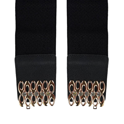 Redhorns Elastic Ladies Wide Corset Belt#color_black