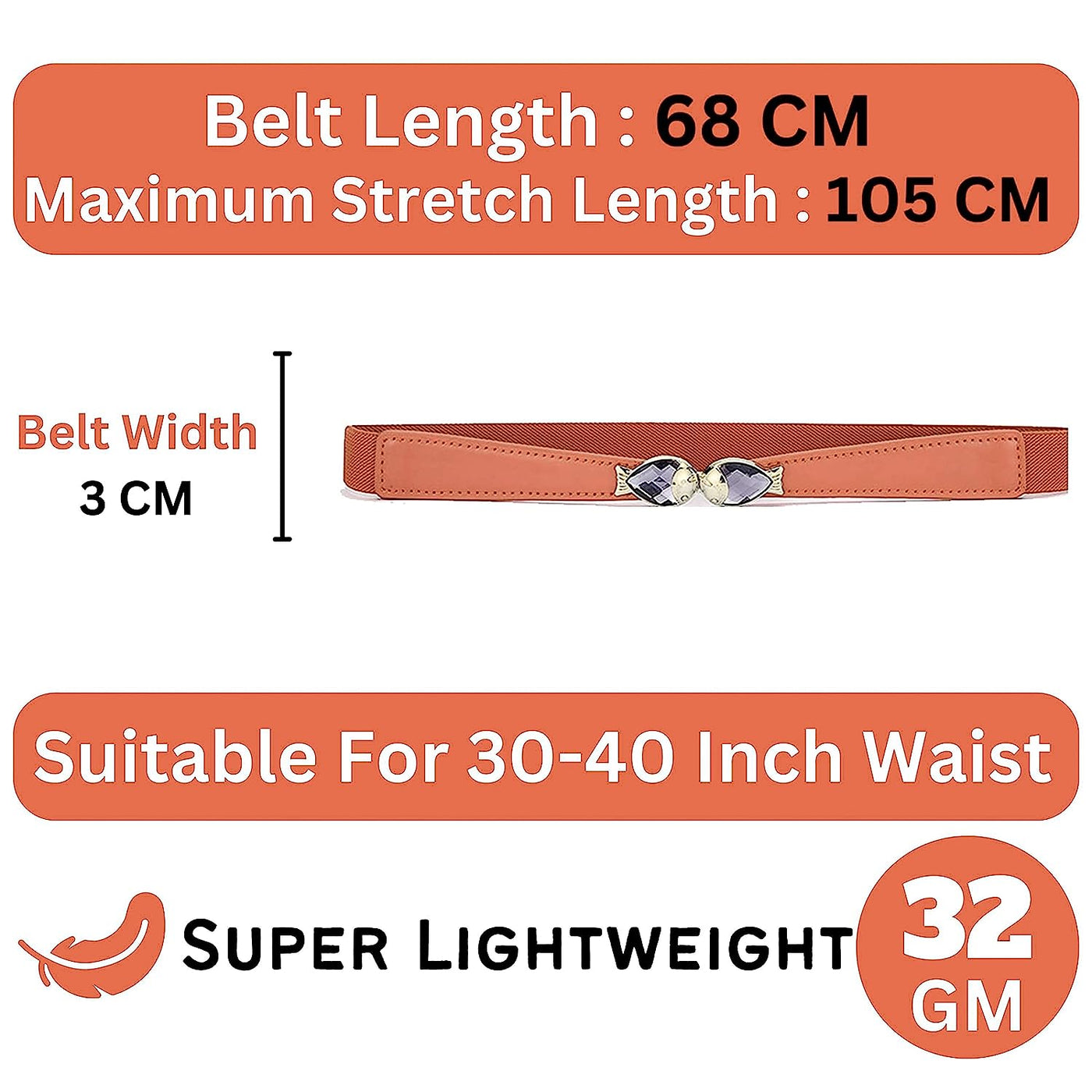 Redhorns Elastic Ladies Wide Belt#color_tan