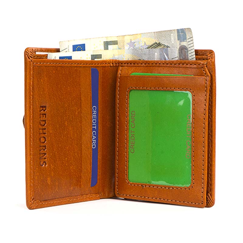Men's Genuine Leather Bi-fold Wallets#color_tan