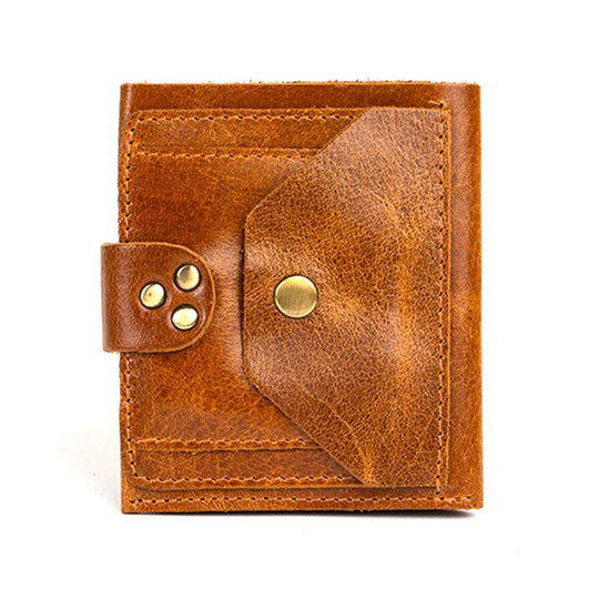Men's Genuine Leather Bi Fold Wallet#color_tan