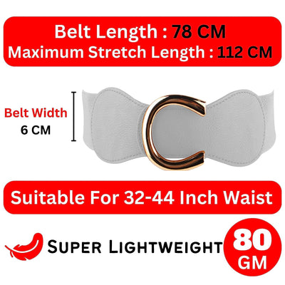 Redhorns Elastic Ladies Wide Belt#color_white