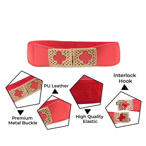 Redhorns Elastic Ladies Belt#color_red
