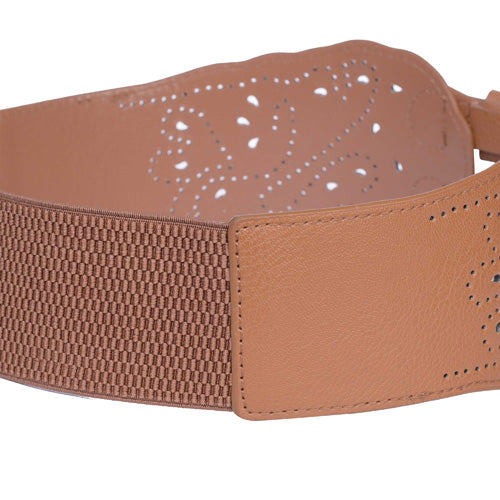 Redhorns Elastic Ladies Wide Belt#color_brown