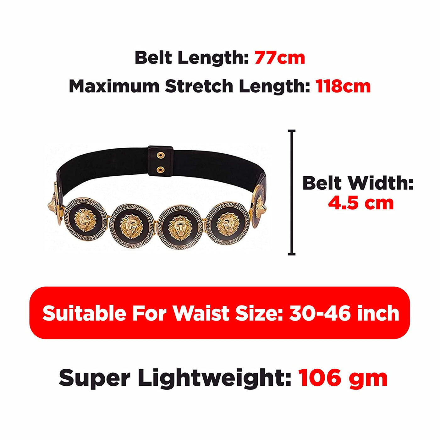 Redhorns Elastic Ladies Wide Belt#color_black