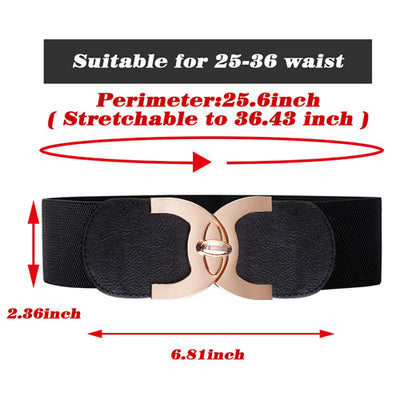 C-Shaped Design Ladies Elastic Belt black#color_black