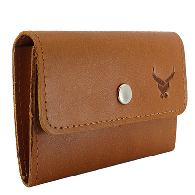 Men's Leather Snap Button Card Holder#color_tan