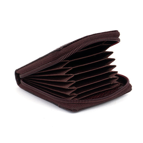 Men's Leather Zipper Card Holder#color_brown