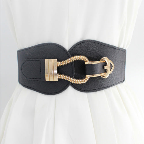 Elegant Design Elastic Fabric Wide Belt for Women Dresses