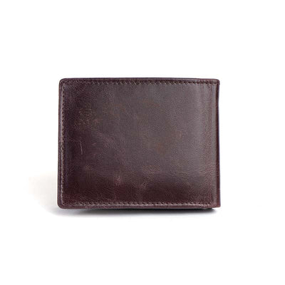 Men's Genuine Leather Bi-fold Wallets#color_cherry