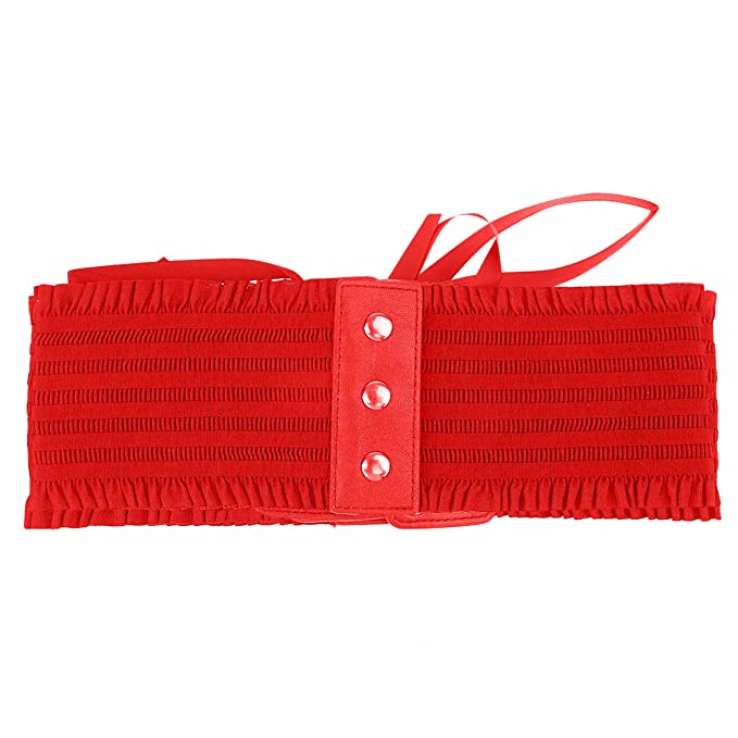Redhorns Elastic Ladies Wide Corset Belt#color_red