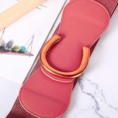Redhorns Elastic Ladies Wide Belt#color_red