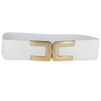 Golden Buckle | Fabric Elastic Waist Belt for Women | Ladies Designer Belt  (LD133)