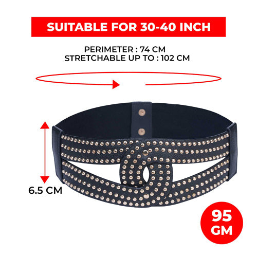 Redhorns Elastic Ladies Wide Belt#color_black