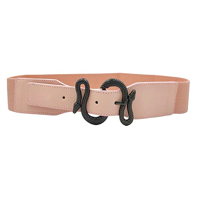 Redhorns Elastic Ladies Wide Belt#color_pink-black-buckle