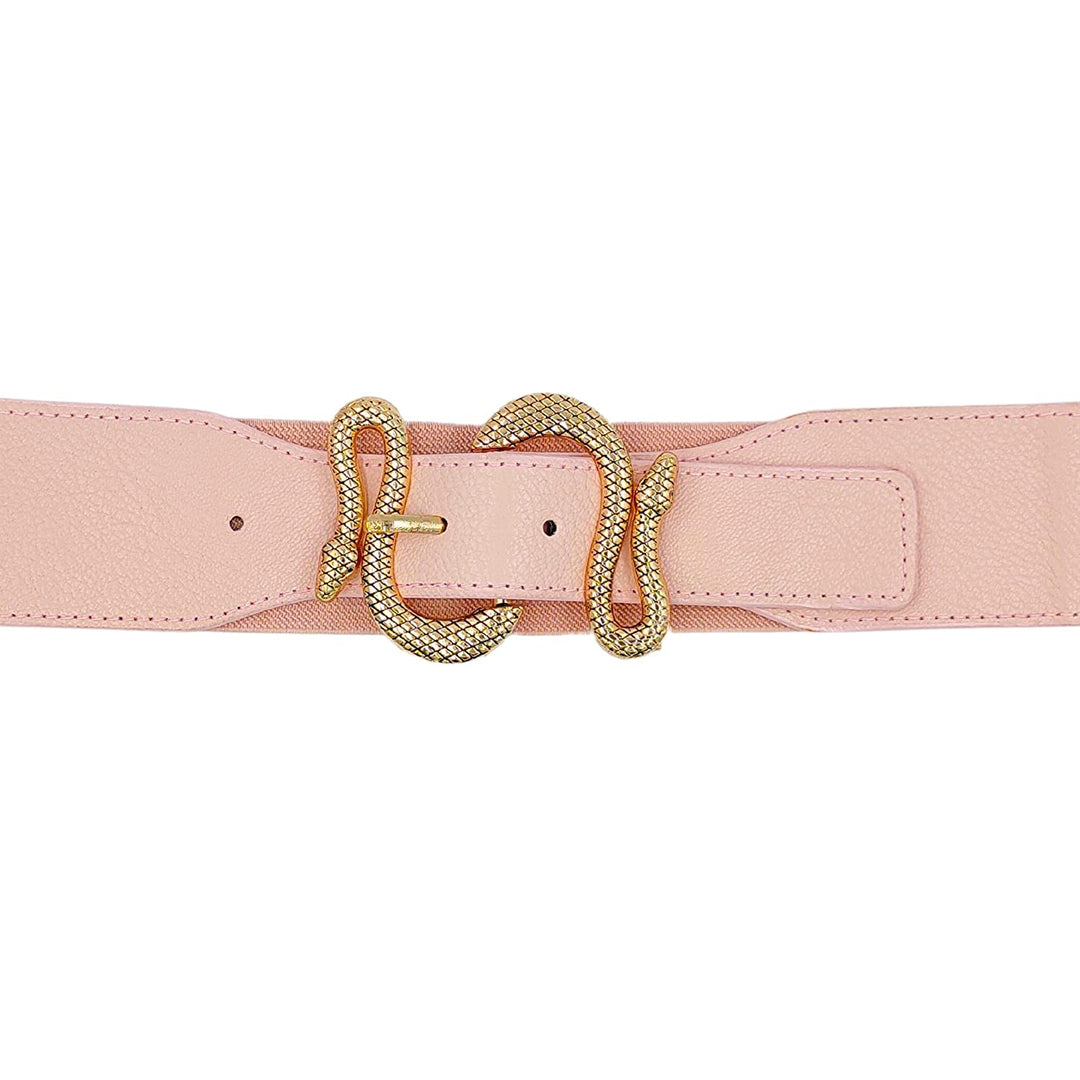 Redhorns Elastic Ladies Wide Belt#color_pink-golden-buckle
