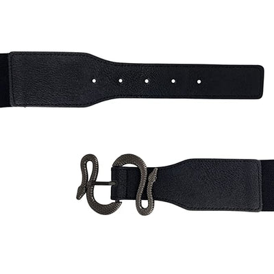 Redhorns Elastic Ladies Wide Belt#color_black-black-buckle