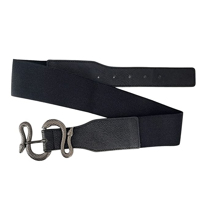 Redhorns Elastic Ladies Wide Belt#color_black-black-buckle