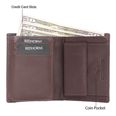  Bi fold Men's Wallet Redwood brown#color_redwood-brown