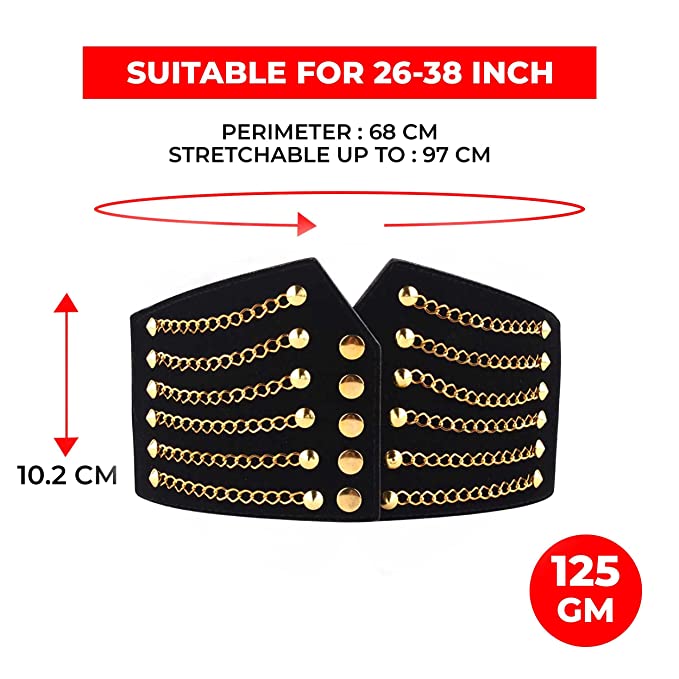 Redhorns Elastic Ladies Wide Belt#color_black