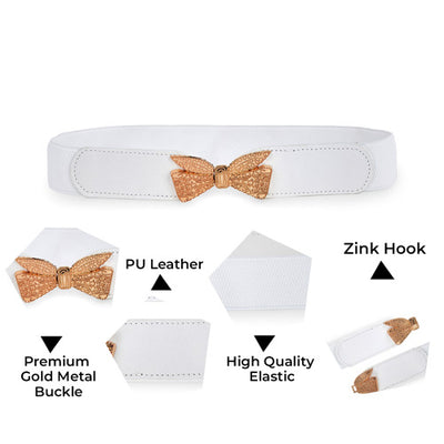 Bow Knot Design Belt#color_white