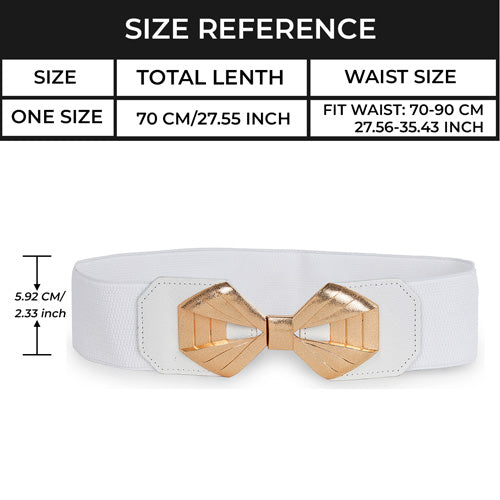 Bow Knot Design Ladies Belt White#color_white