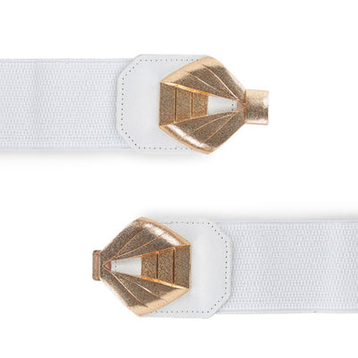 Bow Knot Design Ladies Belt White#color_white