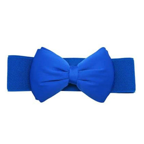 Redhorns Bow Knot Design Elastic Ladies Waist Belt#color_blue