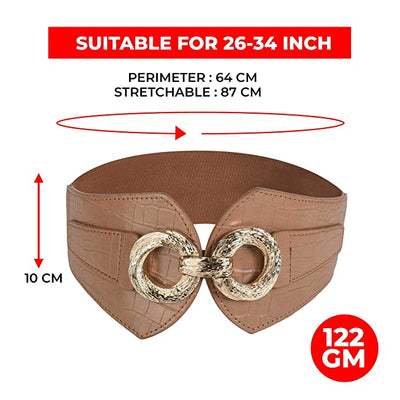 Redhorns Elastic Ladies Wide Belt#color_brown