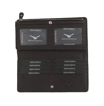 Women's Genuine Leather Wallet  Black#color_brown