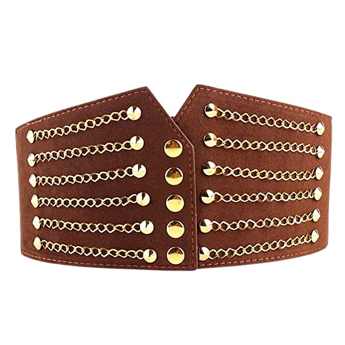 Redhorns Elastic Ladies Wide Belt#color_brown