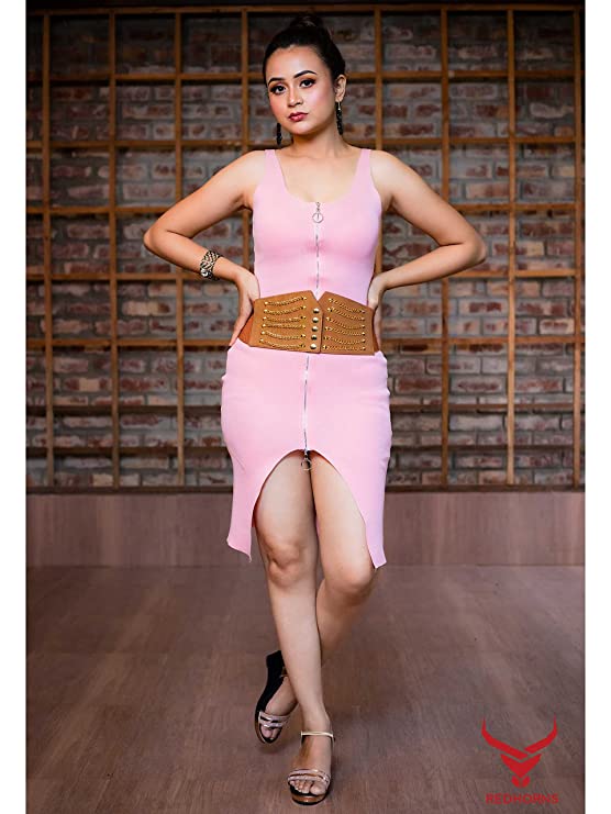 Redhorns Elastic Ladies Wide Belt#color_brown