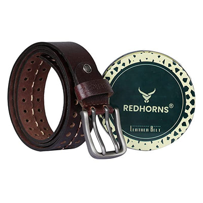 Redhorns Mens Genuine Leather Belt#color_brown