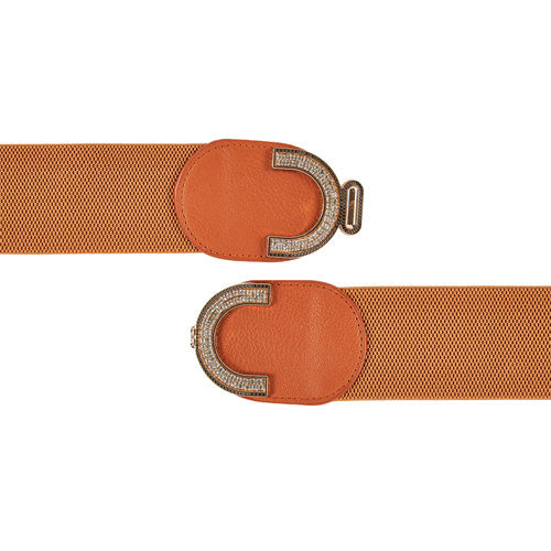 C-Shaped Designer Women's Belt Brown#color_brown