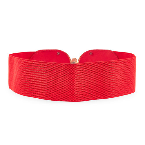 C-Shaped Designer Women's Belt Red#color_red