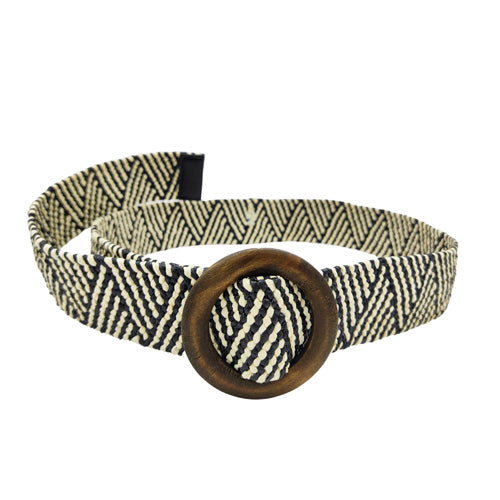 Circle design belt#color_black-white
