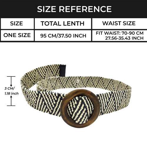 Circle design belt#color_black-white